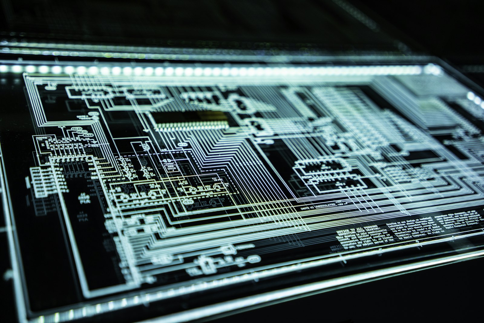An abstract blue circuit board representing cybersecurity and data protection